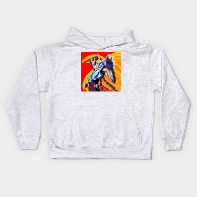 ikki the immortal phoenix in myth cloth art in ecopop saint seiya Kids Hoodie by jorge_lebeau